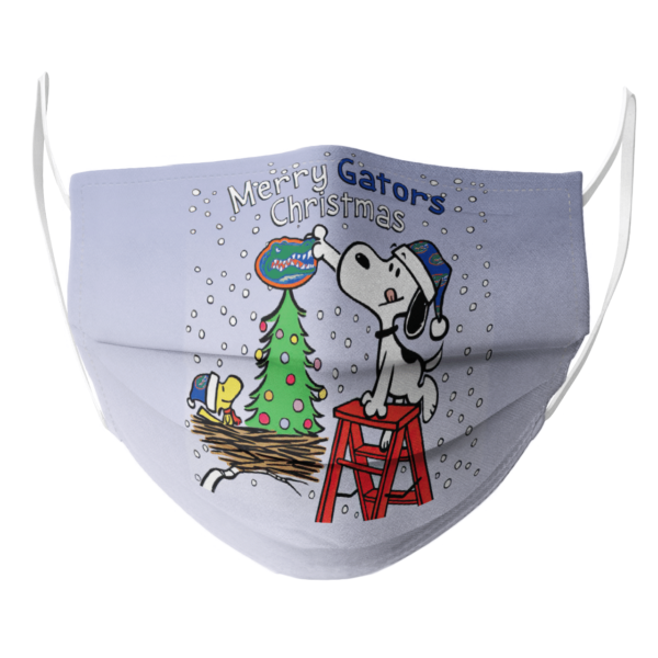 Snoopy and Woodstock Merry Florida Gators Christmas face mask