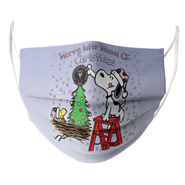 Snoopy and Woodstock Merry Inter Miami CF Christmas face mask