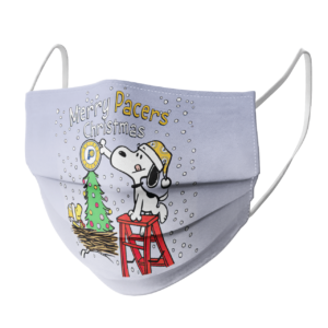 Snoopy and Woodstock Merry Indiana Pacers Christmas face mask