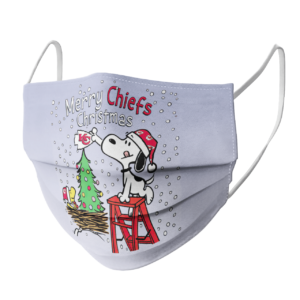 Snoopy and Woodstock Merry Kansas City Chiefs Christmas face mask
