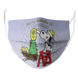 Snoopy and Woodstock Merry Nashville SC Christmas face mask