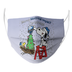 Snoopy and Woodstock Merry Montreal Impact Christmas face mask