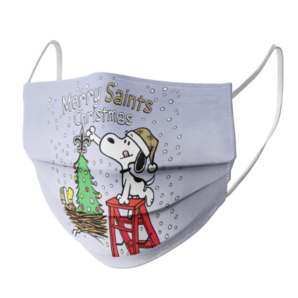Snoopy and Woodstock Merry New Orleans Saints Christmas face mask