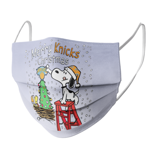 Snoopy and Woodstock Merry New York Knicks Christmas face mask