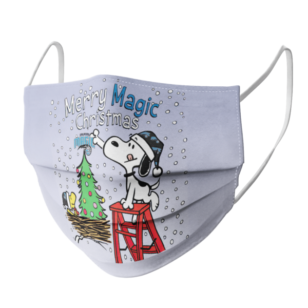 Snoopy and Woodstock Merry Orlando Magic Christmas face mask