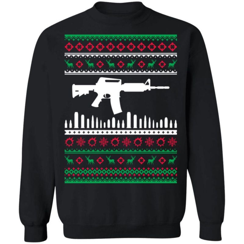 AR15 Machine Gun Ugly Christmas Sweater