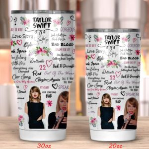 Taylor Swift tumbler with lid and straw