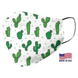 Green Cactus Pattern Face Mask
