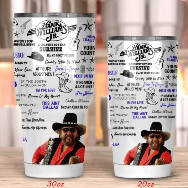 Hank Williams Jr Tumbler 20oz 30oz