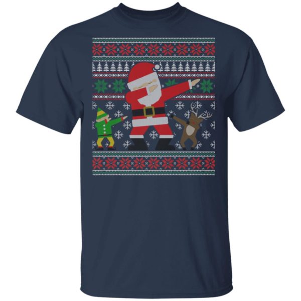 Elf Reindeer Dabbing Santa Ugly Christmas Sweater