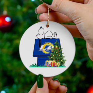 Los Angeles Rams Snoopy Christmas Circle Ornament
