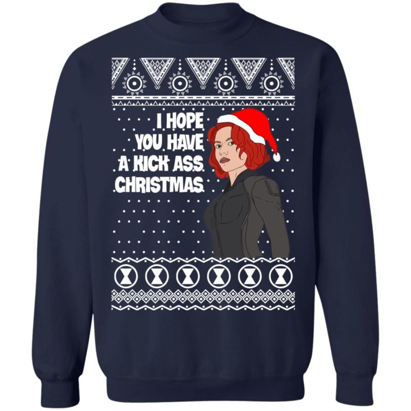 Black Widow I Hope You Have a Kick Ass Christmas Avengers Ugly Christmas Sweater