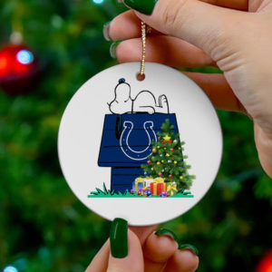 Indianapolis Colts Snoopy Christmas Circle Ornament