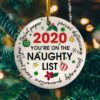 You’re On The Naughty List 2020 Tree Decoration Christmas Ornament