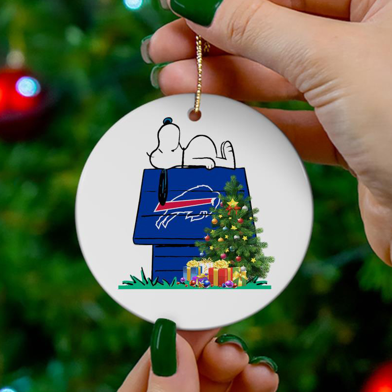 Buffalo Bills Snoopy Christmas Circle Ornament