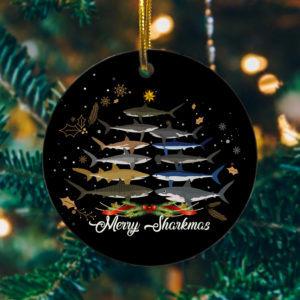 Merry Sharkmas Funny Shark Christmas Tree Decoration Ornament