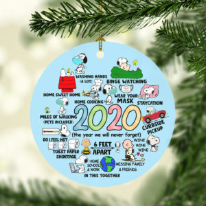 Snoopy Peanuts in Pandemic Quarantine 2020 Tree Decoration Christmas Ornament