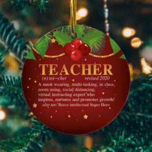 2020 Teacher Revised Quarantined Pandemic Christmas Tree Ornament