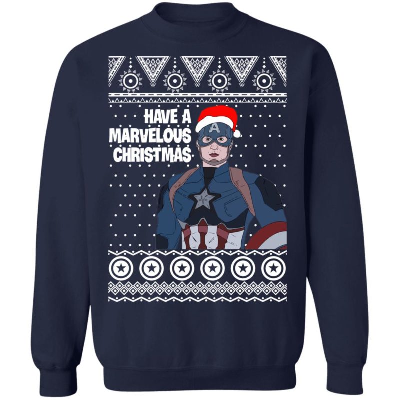 Captain America Have A Marvelous Christmas Avengers Ugly Christmas Sweater