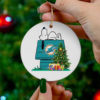 Miami Dolphins Snoopy Christmas Circle Ornament