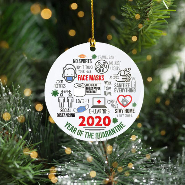 2020 Year Of The Quarantine Lockdown Quarantine Pandemic Coronavirus COVID Tree Decoration Christmas Ornament