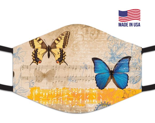 Butterfly Artistic Blue Orange Reusable Face Mask