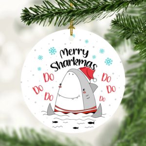 Merry Sharkmas Christmas Tree Ornament