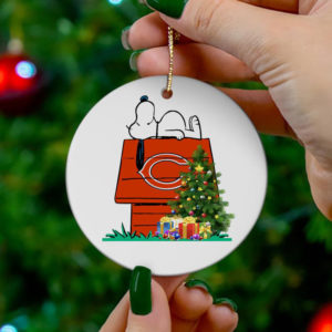 Chicago Bears Snoopy Christmas Circle Ornament
