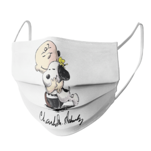 The Peanuts Snoopy Hug Charlie Brown And Woodstock Signature face mask