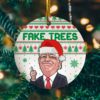 Fake Trees Red Tie Trump Christmas Trump for President No Joe Biden Christmas Tree Ornament