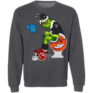 Santa Grinch Oakland Raiders Shit On Other Teams Christmas Sweater, Shirt