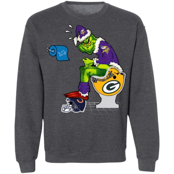 Santa Grinch Minnesota Vikings Shit On Other Teams Christmas Sweater, Shirt