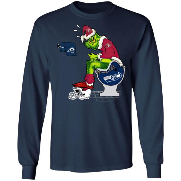 Santa Grinch San Francisco 49ers Shit On Other Teams Christmas Sweater, Shirt