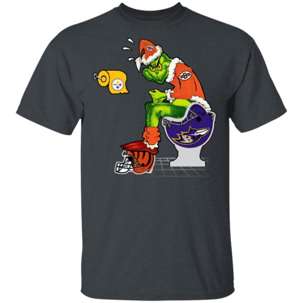 Santa Grinch Cleveland Browns Shit On Other Teams Christmas Sweater, Shirt