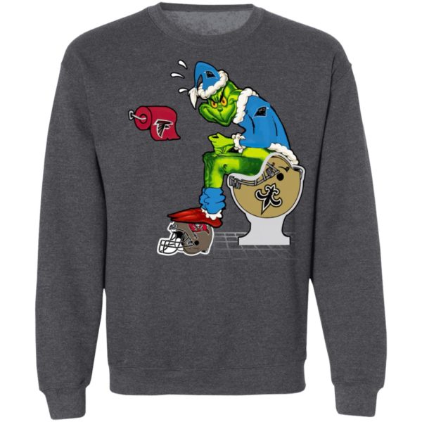 Santa Grinch Carolina Panthers Shit On Other Teams Christmas Sweater, Shirt