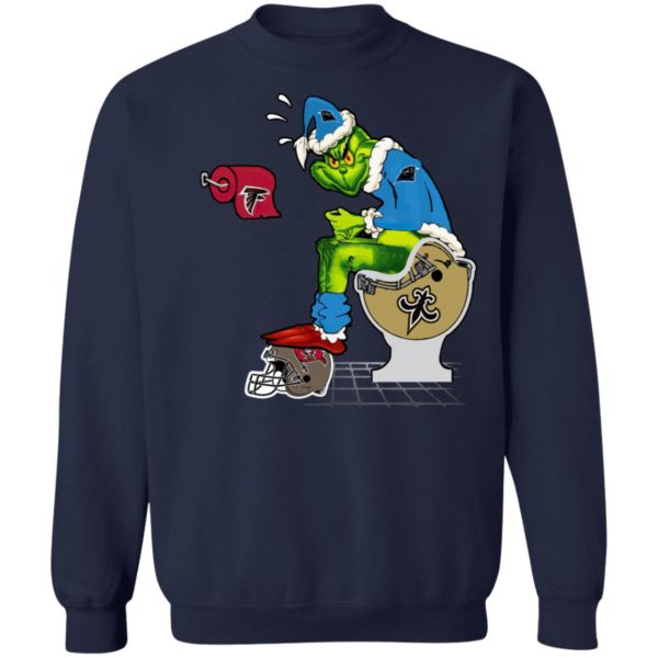 Santa Grinch Carolina Panthers Shit On Other Teams Christmas Sweater, Shirt