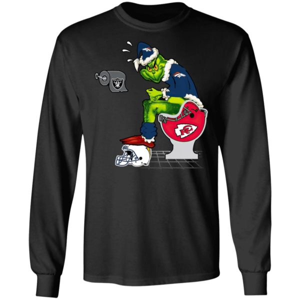 Santa Grinch Denver Broncos Shit On Other Teams Christmas Sweater, Shirt