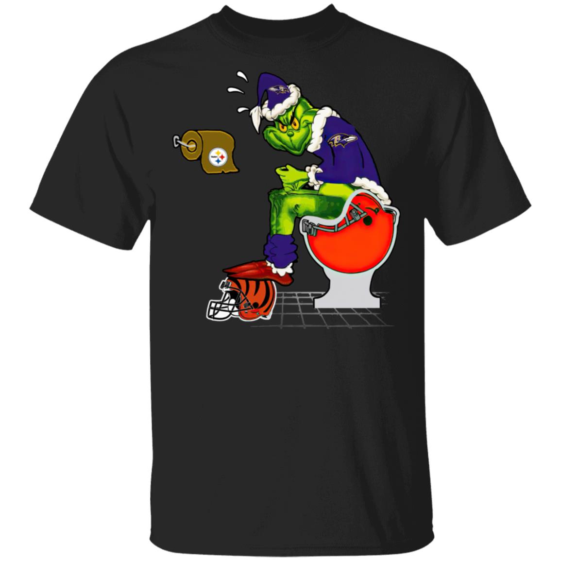 Merry Grinchmas The Grinch Baltimore Ravens Shit On Toilet Pittsburgh  Steelers And Other Team Christmas 2022 Shirt, hoodie, sweater, long sleeve  and tank top