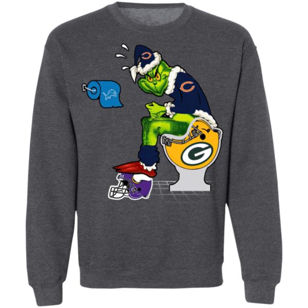 Santa Grinch Chicago Bears Shit On Other Teams Christmas Sweater, Shirt