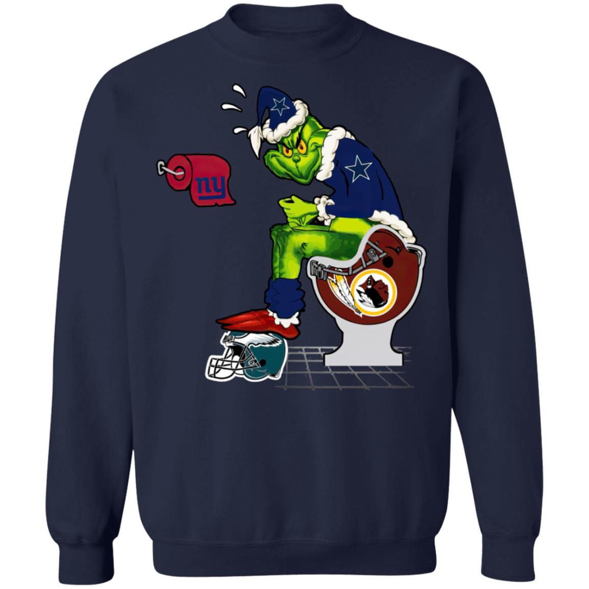 Santa Grinch Dallas Cowboys Shit On Other Teams Christmas Sweater