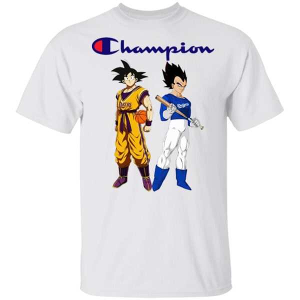 Premium goku los angeles lakers and vegeta los angeles dodgers champion shirt