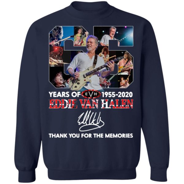 65 Years Of Eddie Van Halen 1955 2020 Thank You For The Memories Signature Shirt
