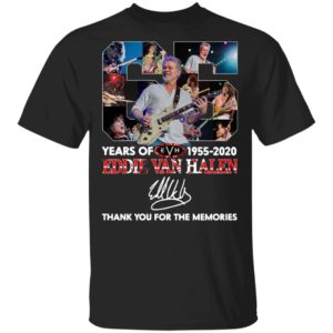 65 Years Of Eddie Van Halen 1955 2020 Thank You For The Memories Signature Shirt