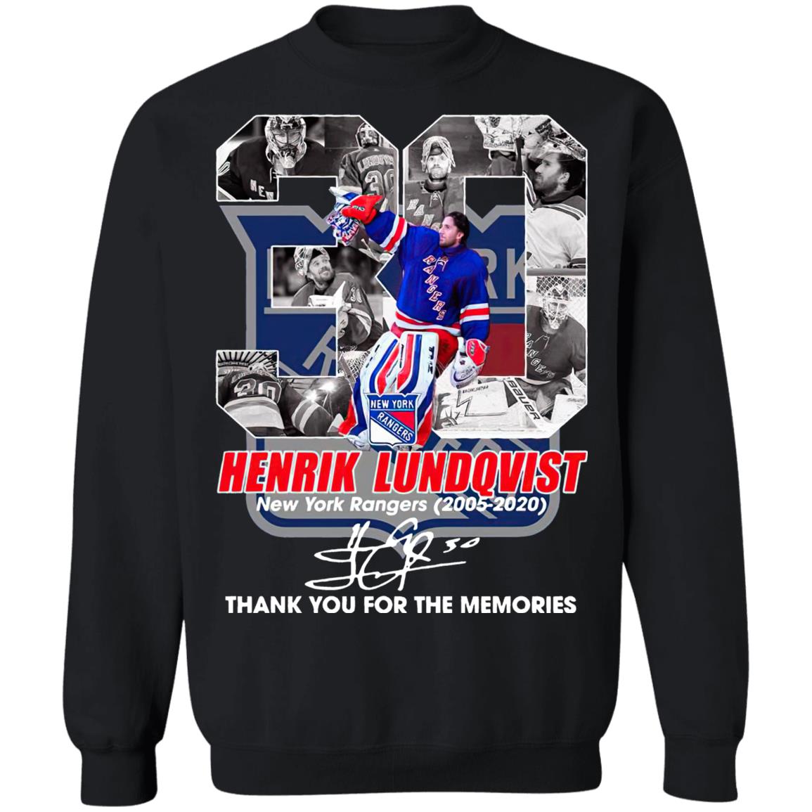 Henrik Lundqvist New York Rangers Signature Thank You For The