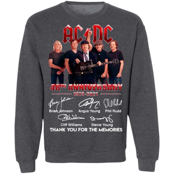 Ac Dc 48th Anniversary 1973 2021 Thank You For The Memories Signatures Shirt