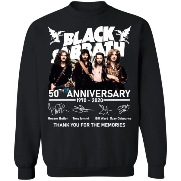 Black Sabbath 50th Anniversary 1970 2020 Thank You For The Memories Signatures Shirt