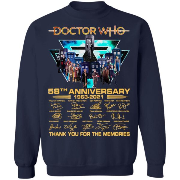 Doctor Who 58th Anniversary 1963 2021 Thank You For The Memories Signatures Shirt