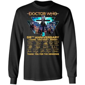 Doctor Who 58th Anniversary 1963 2021 Thank You For The Memories Signatures Shirt
