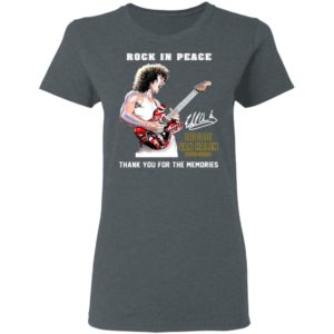 Rock In Peace Eddie Van Halen 1955 2020 Thank You For The Memories Signature Shirt