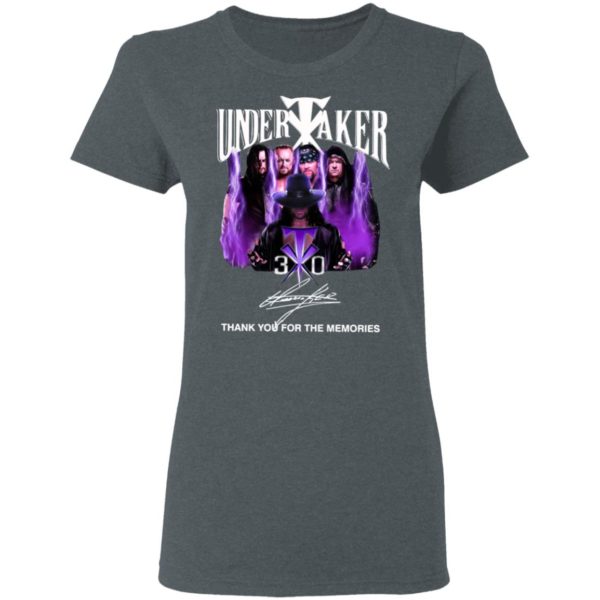 Funny Undertaker 30th Anniversary Thank You For The Memories Signatures Shirt